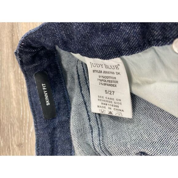 Judy Blue Skinny Fit Jeans Raw Hem Medium Wash Women's Size 5/27 - Picture 4 of 11